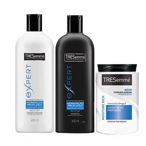 Kit Tresemmé Hidratação Profunda Shampoo + Condicionador + Creme de Tratamento