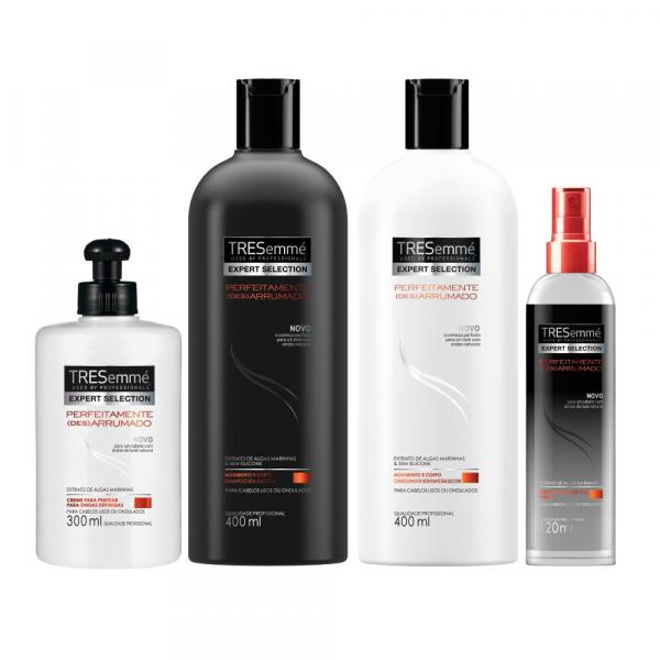 Kit Tresemmé Perfeitamente (des)arrumado Shampoo + Condicionador + Creme para Pentear + Spray Texturizador - Tresemme