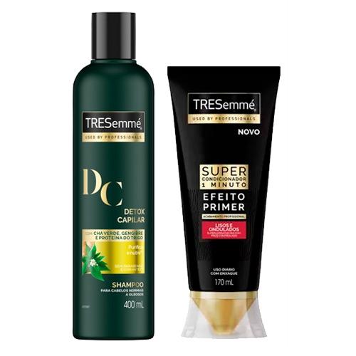 Kit Tresemmé Shampoo Detox Capilar 400ml + Super Condicionador Cachos e Crespos 170ml - Tresemme
