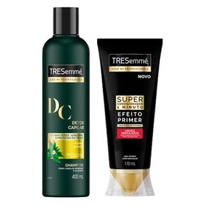 Kit Tresemmé Shampoo Detox Capilar 400ml + Super Condicionador Cachos e Crespos 170ml