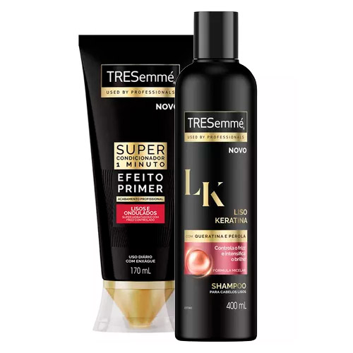 Kit Tresemme Super Condicionador 1 Minuto Efeito Primer 170ml + Shampoo Liso e Keratina 400ml