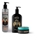 Kit Trio Baboon - Pomada Ultra Hold, Shave E Grooming