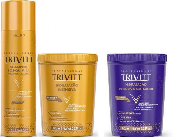 Kit Trivitt Máscara Hidratação Intensiva e Shampoo 1lt e Matizante - Itallian Color