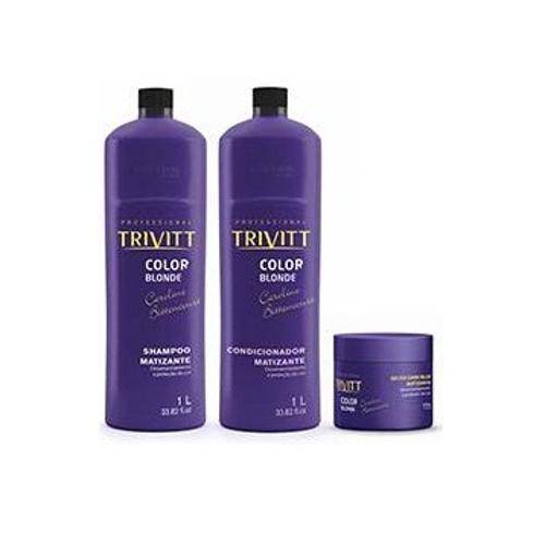 Kit Trivitt Matizante Shampoo 1l + Condicionador 1l + Geléia Dark Blue 500g