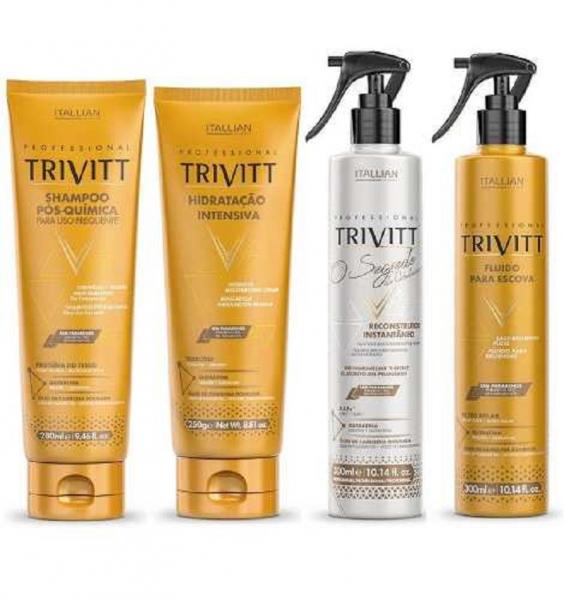 Kit Trivitt Shampoo, Hidratação, Fluido e Segredo do Cabeileireiro - Itallian