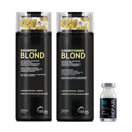 Kit Truss Blond Alexandre Herchcovitch Shampoo + Condicionador - 300Ml + Ampola Shock Repair - 17Ml