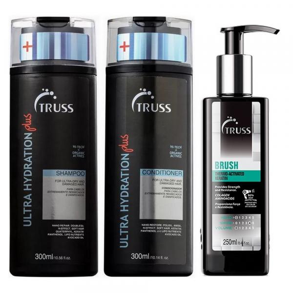 Kit Truss Ultra Hydration Plus Shampoo + Condicionador - 300ml + Leave-in Brush - 250ml