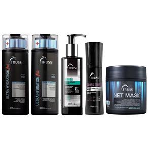 Kit Truss Ultra Hydration Plus Shampoo + Condicionador + Máscara Net Mask - 550g + Brush - 250 + Gloss Shine - 90ml