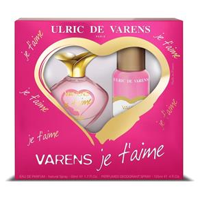 Kit Ulric de Varens Je T`Aime Perfume EDP 50ml e Desodorante