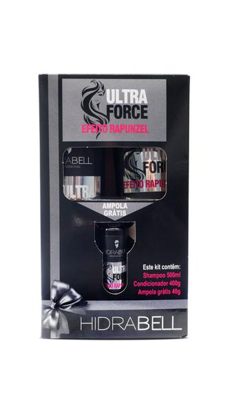 Kit Ultra Force Rapunzel Shampoo, Condicionador e Ampola - Hidrabell