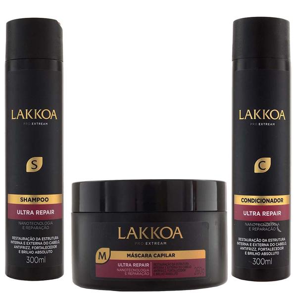 Kit Ultra Repair Shampoo Condicionador e Máscara - Lakkoa