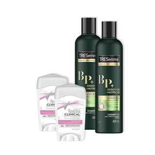 Kit 2UN Desodorante Creme Rexona Clinical Women 48g + 2UN Shampoo Tresseme Baixo Poo 400ml