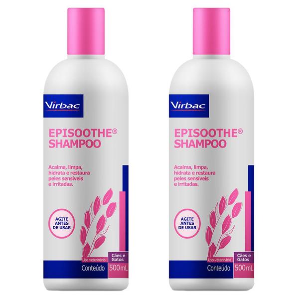 Kit 2un Episoothe Shampoo Virbac Peles Sensíveis 500ml Cada