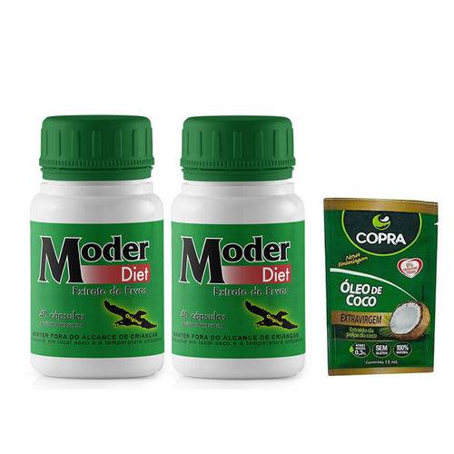 Kit 2 Un Moder Diet 40 Caps + Oleo de Coco Sache 15g Copra