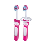 Kit 2uni. Escova Dental Baby's Brush (6+m) - Rosa - MAM