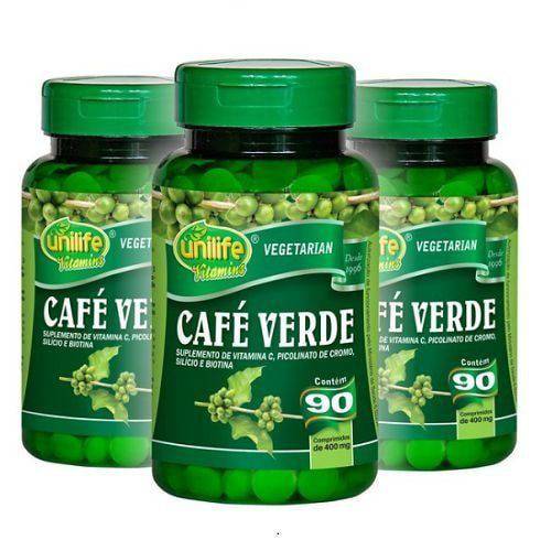 Kit 3 Unidades de Café Verde - 270 Comprimidos - Unilife