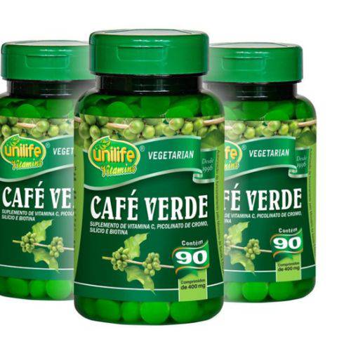 Kit 3 Unidades de Café Verde Unilife - 270 Comprimidos