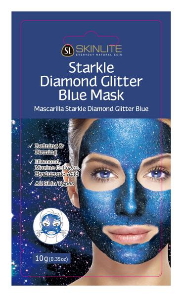 Kit 3 Unids Máscara Facial Starkle Diamante com Glitter Azul - Skinlite