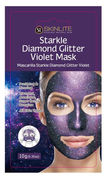 Kit 3 Unids Máscara Facial Starkle Diamante Glitter Violeta - Skinlite