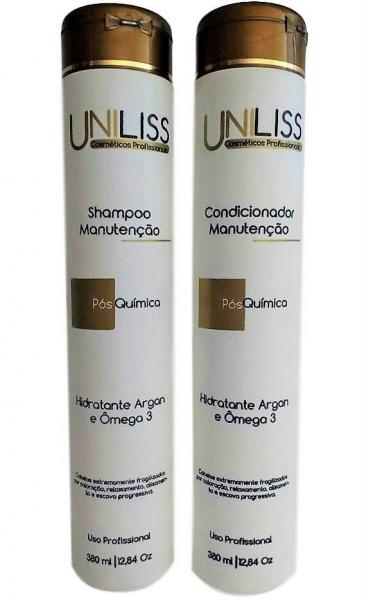 Kit Uniliss Manutenção Shampoo e Condicionador Pós Química Argan e Omega 3 - Uniliss Cosméticos - Profissionais