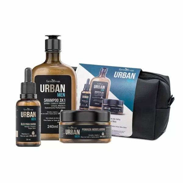 Kit Urban Men Ipa Beer Shampoo 3em1 240ml + Oleo para Barba - Farma Ervas