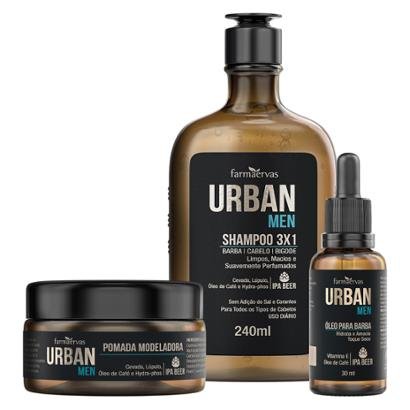 Kit Urban Men IPA Shampoo + Óleo + Pomada + Nécessaire