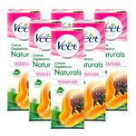 Kit Veet Creme Depilatório Naturals Papaia - 6 Unid.