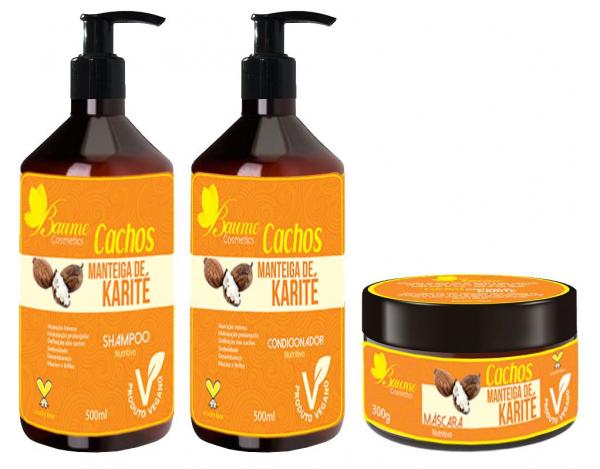 Kit Vegano para Cabelos Cacheados Baume (3 Produtos) - Baume Cosmetics