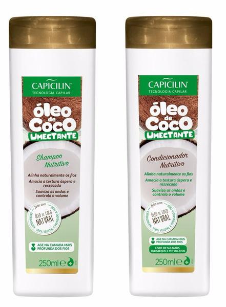 Kit Vegano Shampoo / Condicionador e Manteiga Capilar Óleo de Coco Umectante - Capicilin