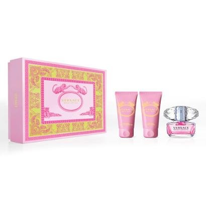 Kit Versace Bright Crystal Perfume Feminino EDT + Loção Corporal + Gel de Banho