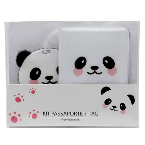 Kit Viagem Tag e Passaporte Panda