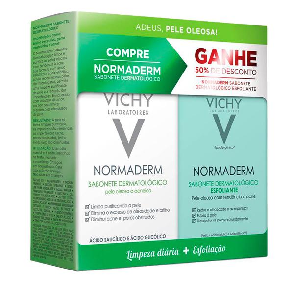 Kit Vichy Normaderm Sabonete de Limpeza Diária 80g + Sabonete Esfoliante 80g