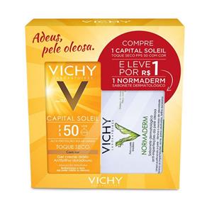 Kit Vichy Protetor Solar Capital Soleil FPS 50 + Sabonete Facial Normaderm - 50g +80g