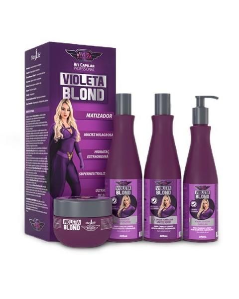 Kit Violeta Blond Super Matizador Profissional 4 Itens - Mary Life