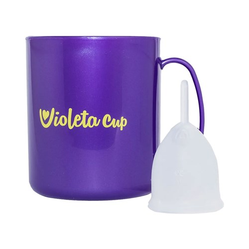 Kit Violeta Cup Coletor Menstrual Tipo a Incolor + Caneca