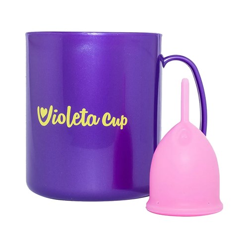 Kit Violeta Cup Coletor Menstrual Tipo a Rosa + Caneca
