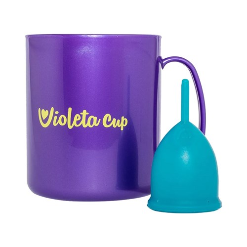 Kit Violeta Cup Coletor Menstrual Tipo a Verde + Caneca
