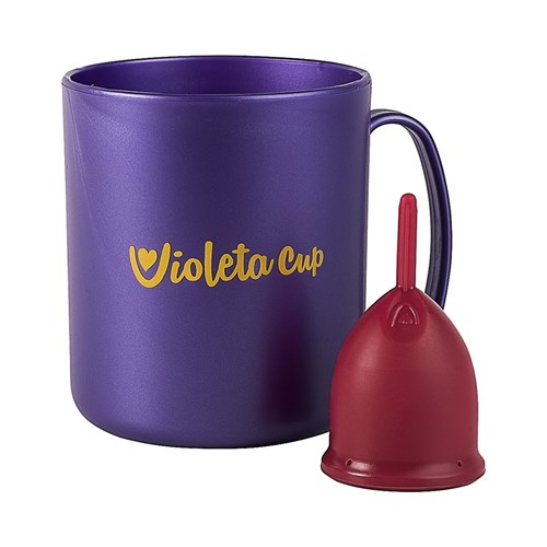 Kit Violeta Cup Coletor Menstrual Tipo a Vermelho + Caneca