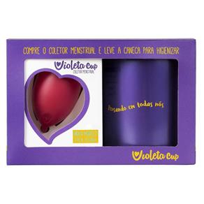 Kit Violeta Cup - Coletor Tipo a Vermelho + Caneca Higienizador Kit