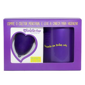Kit Violeta Cup - Coletor Tipo a Violeta + Caneca Higienizador Kit