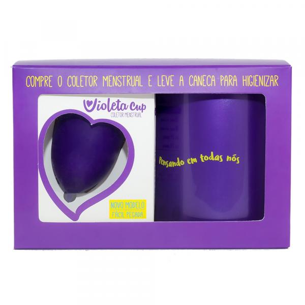 Kit Violeta Cup - Coletor Tipo B Violeta + Caneca Higienizador