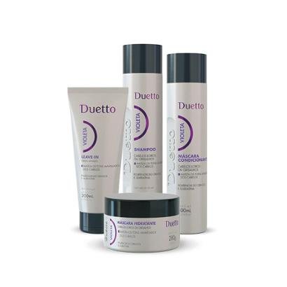Kit Violeta Duetto 1 Shampoo 300ml + 1 Cond 300ml+ 1 Máscara 280g+ 1 Leave-In 200ml