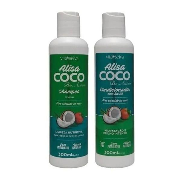 Kit Vita Seiva Alisa Coco Shampoo+Condicionador 300ml Cada