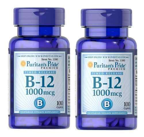 Kit Vitamina B12 1000mcg Puritans Pride - 200 Cápsulas