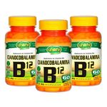 Kit 3 Vitamina B12 Cianocobalamina Unilife - 60 Cápsulas 450mg