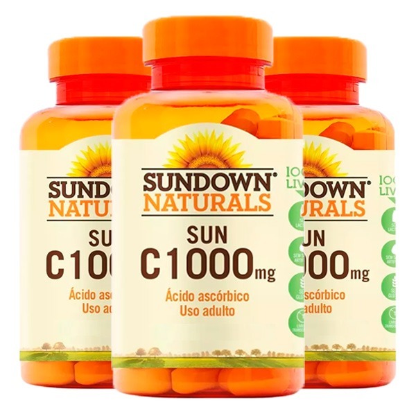Kit 3 Vitamina C 1000mg Sundown 180 Tablets