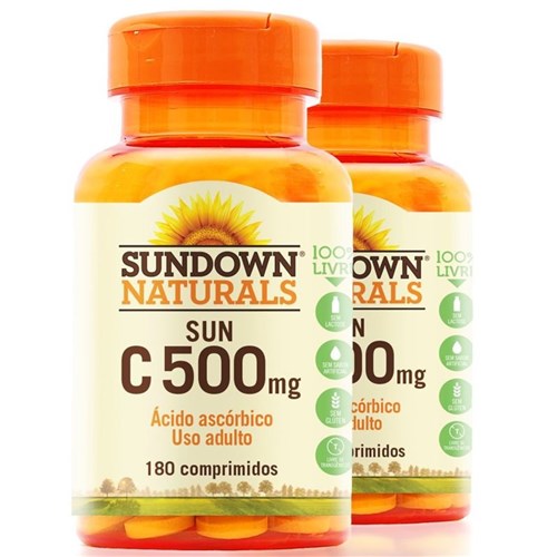 Kit 2 Vitamina C 500Mg Sundown 180 Tablets
