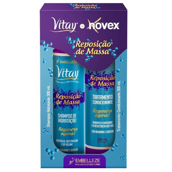 Kit Vitay Novex Shampoo + Condicionador Reposição de Massa 300ml