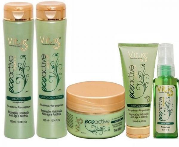 Kit Vitiss Ecoactive Argan Oil Shampoo 300ml + Condicionador 300ml + Máscara 250g + Leave-In 200ml + Sérum 30ml