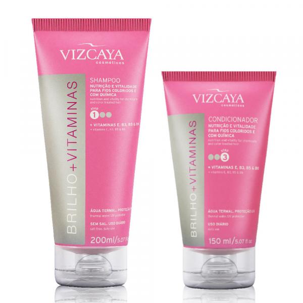 Kit Vizcaya Brilho + Vitaminas Shampoo 200ml + Condicionador 150ml - Vizcaya